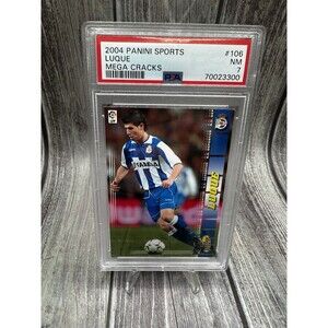 2004 PANINI SPORTS MEGA CRACKS 106 Albert Luque Martos PSA Nm 7 Deportivo